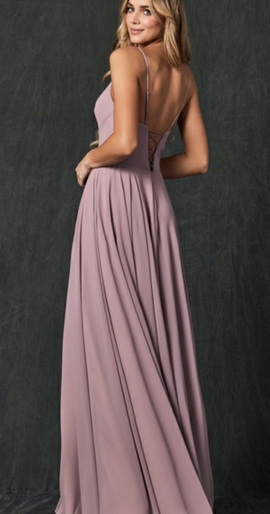 COPY - BRIDESMAID DRESSES. LACE UP BACK formal EVENING GOWN prom blue lilac pink - Picture 5 of 9